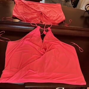 Express, Halter top with cross cross wrap front effect, size X large
